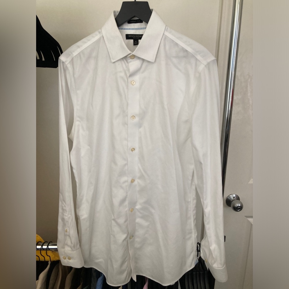 Banana Republic White Grant Fit Dress Shirt